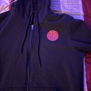 Black Hoodie with Red Logo